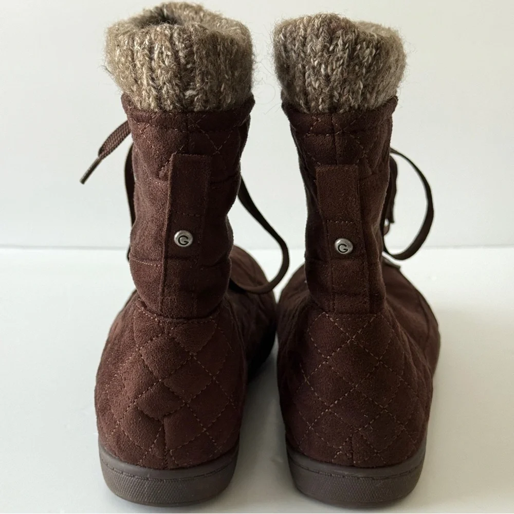 G by GUESS Women's Brown Lace Up Ankle Boots Size 10M